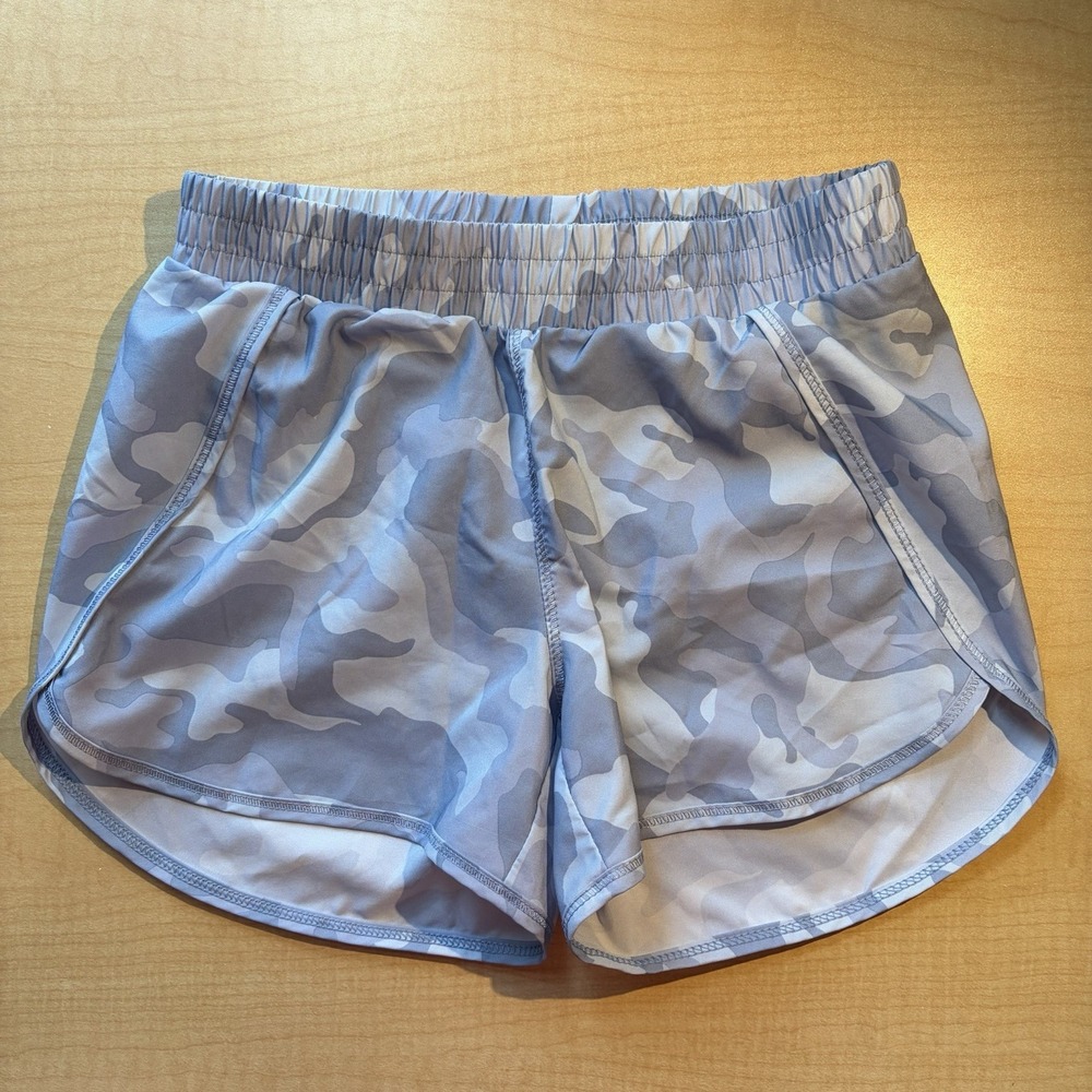 All in Motion Girls Blue Camo Athletic Running Shorts Size M 8 Lined Active